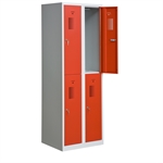 Garderobebox SMS202 2x2 grå/rød