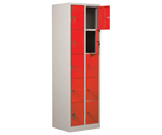 Garderobebox SMS205 2x5 grå/rød