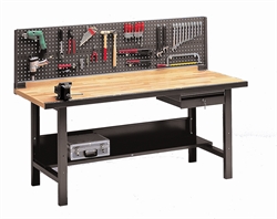 Værkstedsbord 1500 inkl. skuffe, hylde, tavle, kroge