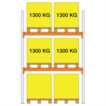 Pallereol startfag XS30 2000x1100x1850 2 bærelag (1300kg/pl)